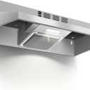 24 inch Range Hood Under Cabinet, Stainless Steel Kitchen Hood 280CFM, Ducted/Ductless Vent Hood with Rocker Button Control, Stove Hood with 2 Speeds Fan, Bright LED Light