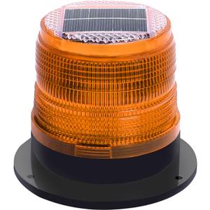 Solar Strobe Warning Safety Flashing Light/Ceiling Strobe Light, with Strong Magnetic Base Waterproof for Construction, Traffic, Factory, Crane Tower, Boat Navigation (Yellow)