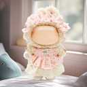 3 x Clothes for Labubu - 4PC Set with Shoes for 6.7 Inches Doll, Premium Outfit with Accessories, Stylish Clothes for Labubu (NO Doll)(Pink Plaid)