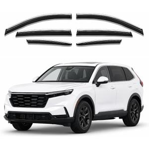 Rain Guards Window Visors for Honda CRV 2023-2026 6-Piece Chrome | Shatterproof Out-Channel Window Deflectors Cars Vent Car Accessories Wind Deflector Sun Guard