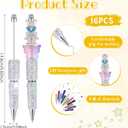 16 Pcs Glitter Beadable Pen Full Rhinestone Fancy Pens for Beads Cute Journalling Pens Multicolor Diamond Pens Fun Bling Ballpoint Pens for Women DIY Craft Office Supplies