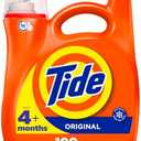 Tide Laundry Detergent Liquid, Original Scent, HE Compatible, 100 Loads, 132 fl oz, Tide Laundry Detergent, Liquid Laundry Detergent (Packaging May Vary)
