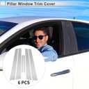 Front Rear Left Right Door Pillar Window Trim for Mazda 6 2003-2007 Anti Scratch Sticker Pillar Posts Door Outer Exterior Cover 6 Pcs Silver Tone