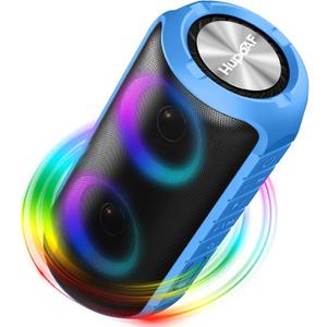 Hupoaf Bluetooth Speaker, 2026 New Portable Wireless Speaker with 6D Loud Sound, IPX7 Waterproof, HD Call, RGB Lights, 12H Playtime for Home/Party/Outdoor/Beach, Electronic Gadgets, Birthday Gift