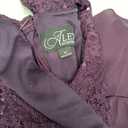 Alex Evenings Women's 3/4 Sleeve Portrait Collar Stretch Lace Bodice Mother of The Bride Dress, 12, Deep Plum