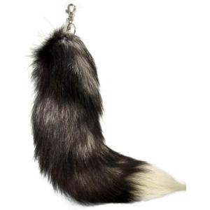 Fluffy Real Fox Fur Tail Keychain Tassel Bag Cosplay Toy Handbag Accessory Hook Pendant