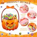 Fuutreo 50 Pcs Thanksgiving Bags Plastic Thanksgiving Goodie Bags with Handles Fall Sealed Pouch Sealing Pumpkin Treat Candy Pouch for Fall Harvest Party Candy Gift Supplies Decoration(Pumpkin)
