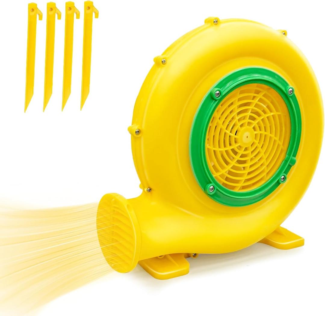 Bounce House Blower Air Blower for Bounce House Water Slide & InflatableIPX4 Waterproof, PP Shell, 110-120V with 4 StakesBullet-550W