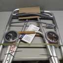 Medline Lightweight Two Button Folding Walker with 5" Wheels, Aluminum Frame Supports up to 300 lbs