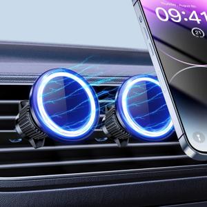 Car Mount [20 Powerful Magnets] Magnetic Phone Holder for Car Automobile Hands Free iPhone Car Holder Mount 360 Adjustable Air Vent Phone Holder Fit for iPhone 17/16/15/14/13/12 Series (Black4)