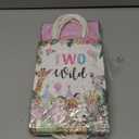 Two Wild Birthday Party Favor Bags - 16 Pcs Goodie Bags for Born to Be Wild Girl's Jungle Safari Decorations, Candy Bags for 2nd Birthday