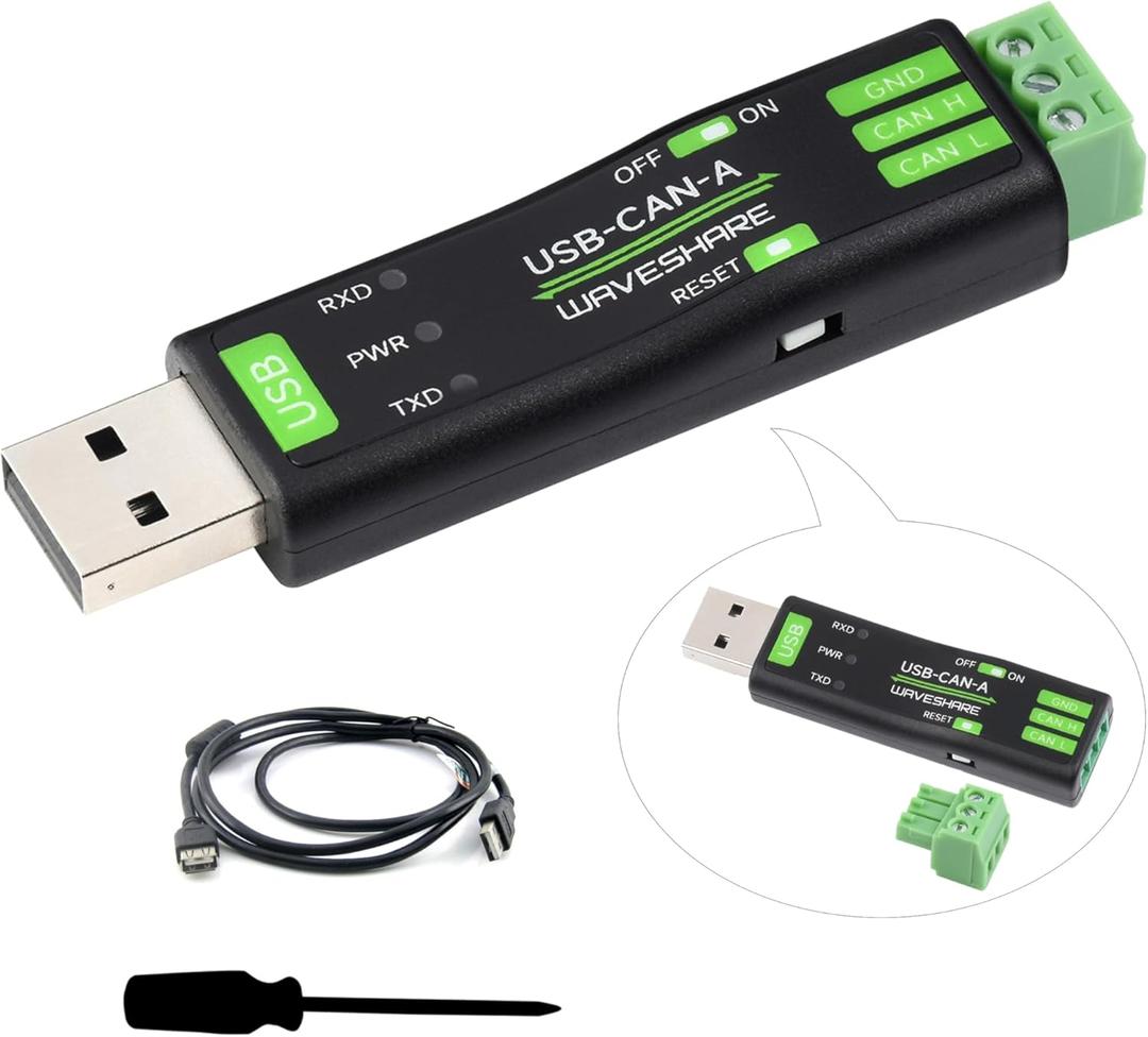USB to CAN Adapter Board STM32 Chip Solution, CAN Baud Rate 5kbps~1Mbps is Configurable, Compatible with Raspberry Pi Jetson Nano Linux Systems, Support Windows XP/7/8/10/11, Multiple Working Modes