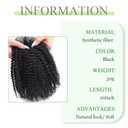 Afro Kinky Bulk Hair For Dreadlock Extensions Repair Locs,Twist Braiding, 100% Handmade Braiding Hair 30Grams each bundles Total (16Inch #1B 4Bundles/Pack)