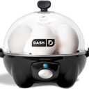 DASH Rapid Egg Cooker: 6 Egg Capacity Electric Egg Cooker for Hard Boiled Eggs, Poached Eggs, Scrambled Eggs, or Omelets with Auto Shut Off Feature - Black