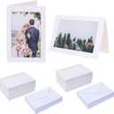 100 Pack Photo Frame Cards with Envelopes 4x6 Paper Picture Frame Notecards Photo Card Holder for Mother's Day Father's Day Graduation Greeting Birthday Classroom DIY Craft,White