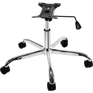 Frassie Office Gaming Chair Metal Base Replacement with Bottom Plate Stand Cylinder, 5 Wheels (Silver)