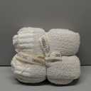 Snuggle Sac Buttery Ivory Throw Blanket for Couch, Reversible Super Soft Knitted Blankets, Warm Cozy Knit Fuzzy Plush Lightweight Throws Dupes for Sofa, Bed, Picnic, Ivory, 50 x 60 inches