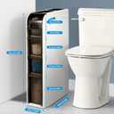 4-Tier Bathroom Floor Cabinet, Narrow Bathroom Storage Cabinet, Mobile and No Installation Required, Perfect for Small Space Laundry Rooms, Toilet Areas, and Living Room Gaps
