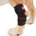 Dog Hock Brace Rear Leg Built-in Metal Spring Strips Support for Sprains, Arthritis, Ligament Injuries, Post-Op Recovery with Adjustable Compression Straps (Large)