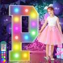 Imprsv 4FT Colorful Marquee Letters P, 18 Colors Light Up Letters Alphabet Sign with Remote, Giant Letters for Events, Large Sign for Birthday Engagement Anniversary Wedding Party Decor