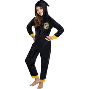 INTIMO Harry Potter Unisex Kids Hooded Pajama Union Suit - All 4 Houses Gryffindor, Slytherin, Ravenclaw, Hufflepuff (10-12)