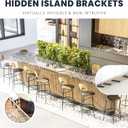 Hidden Island Countertop Support Bracket 2 Pack Black 42 Inch Heavy Duty Granite Countertop Bracket Iron Island Support Brackets for Granite Quartz Wood