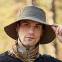 Fishing Hat for Men Women, Wide Brim Summer Safari Hat, UDF 50+ UV Protection Sun Hats, Bucket Hiking Beach Hat