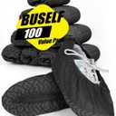 Buself X-Large 100 Count Shoe Covers Disposable Non-Slip, Premium Cloth Boot Covers, Slip-resistant, Durable, Breathable, Non-toxic, Recyclable, Stretchable Fits Up to Size 13 US Men - Black