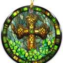 7 x Irish Ornament 2025, Celtic Cross Ornament with Shamrocks  Irish Faith Home Dcor, Easter Gift, Catholic Keepsake Symbol of Faith & Blessings