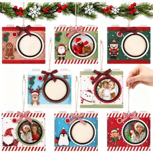 Namalu 8 Pcs Camera Christmas Tree Ornament Family Vacation Photo Holder Camera Photo Frame Ornaments Photographer Traveler Tourist Travel Photography Lover Keepsake