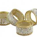 Elegance Napkin Rings with Crystal, Gold, Set of 4