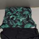 AGAPENG Girls Swimsuit Two Piece One Shoulder Tankini Floral Print Drawstring Swimwear Set 7-14Y (15-16 Years, Green Black #Tropical Print)