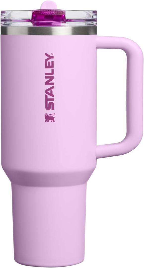 STANLEY Quencher ProTour Flip Straw Tumbler with Leakproof Lid | Built-In Straw & Handle | Cupholder Compatible for Travel | Insulated Stainless Steel Cup | BPA-Free (40 Ounces, Soft Orchid)