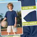 4 Pack Boys Short Sleeve T-Shirts 5-16 Years Crew Neck Layering Kids Casual Tops Basic Summer Loose Fit Shirts Tees (Black)