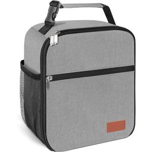 Lunch Box for Men & Women Durable Lunch Bag for Adults Reusable Small Lunchbox Grey (Gray)