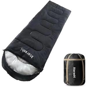 Atarashi Camping Sleeping Bag- 4 Seasons for Adults, Light, Warm, Extra-Large with Compression Sack- Great for Hiking, Backpacking & Outdoor Adventures