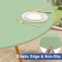 homing Round Elastic Fitted Tablecloth, Water-Resistant Fabric Tablecloths for 36"-44" Tables, Washable Polyester Table Cover for Picnic, Caming, Dinner, Indoor & Outdoor, Green