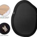 Black Mirror for Bathroom,24"x32" Wood Framed Vanity Mirror,Irregular Oval Wall Mirror Asymmetrical Aesthetic Mirror for Living Room Bedroom Entryway Horizontal/Vertical