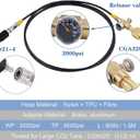 Co2 Tank Cylinder Direct Adapter (Gauge and Bleed Valve), CGA320 to TR21-4 Soda Machine Adapter with 60in High-Pressure Hose, Compatible for Soda Maker, Adapte to fizze/one touch/jet