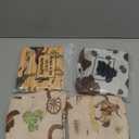 VitalCozy 4 Pcs Western Cowboy Crib Sheet Set Newborn Bedding Nursery Baby Sheets for Girl Boys Baby Gifts for Standard Crib and Toddler Mattresses, 52 x 28 x 8 Inches