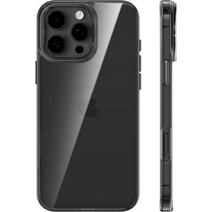 TORRAS Crystal Clear for iPhone 16 Pro Max Case, [Anti-Yellowing][Military-Grade Protection], Slim Translucent Anti-Scratch Back, Soft Bumper, Non-Slip Protective Phone Cover, Translucent Black 6.9"
