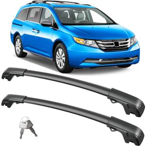 FengYu 300lb Lockable Roof Rack Cross Bars Compatible with Honda Odyssey 2011-2017 with Raised Side Rails, Heavy Duty Aluminum Roof Rails Crossbars Cargo Bars Canoe Rooftop Black Carrier Luggage