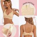 Deep V Bra Low Cut Sexy Push Up Bralettes for Women Padded Comfy Smoothing Wireless Lifting Bras Seamless Bralette (XL)