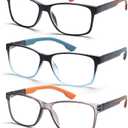 5 Pack Reading Glasses Men Blue Light Blocking Anti-Eyestrain Square Computer Readers for Women Eyeglasses
