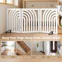 Dog Gate, Wooden Dog Gates for Doorways House and Stairs, Freestanding Pet Gate for Dogs, Puppy Fences Indoor, 3 Panel - 55"W X 24"H, White