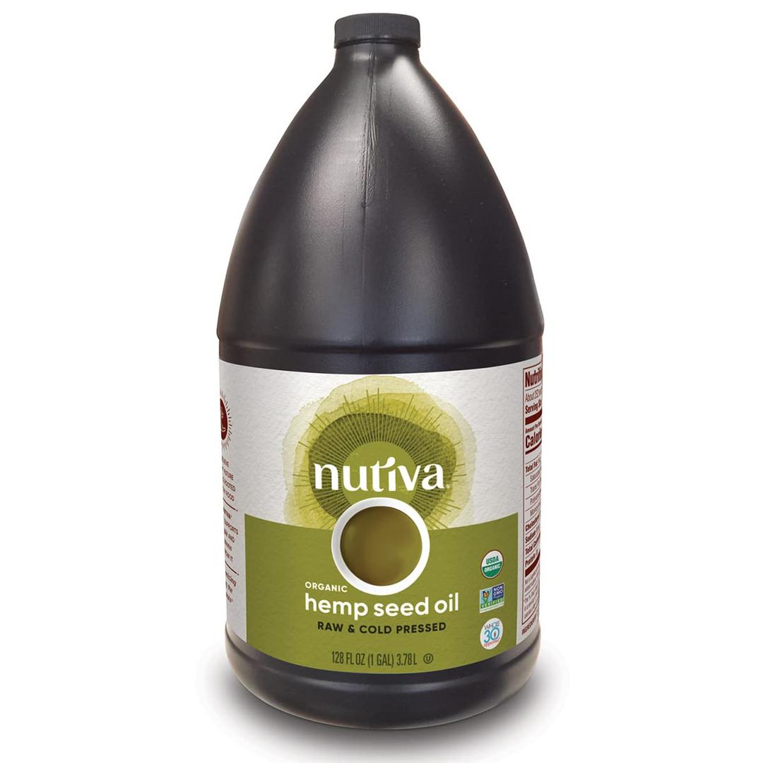Nutiva Organic, Cold-Pressed, Unrefined Hemp Seed Oil from non-GMO, Sustainably Farmed Canadian Hemp, 1 Gallon 128 Fl Oz