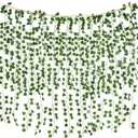 Mkono Hanging Fake Vines for Bedroom Wall Decor Artificial Plant Leaves with Wood Beads Set Indoor Greenery Ivy Garland for Living Room Apartment Christmas Wedding Party Teen Girl Room (Large)