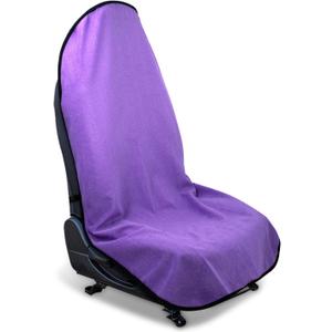 Waterproof Sweating Car Seat Cover for Post Gym Workout, Running, Swimming, Beach and Hiking, Universal Fit Non-Slip Bucket Seat Protector for Cars SUV Trucks, Machine Washable (Purple), 29.5” wide x 56"