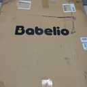 BABELIO 29-48" Extra Wide Baby Gate with Cat Door,Auto Close Metal Pet Door for Stairs, Doorways, House, Pressure/Hardware Mounted, Easy Walk Thru, White