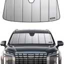Pigenius Windshield Sun Shade for Hyundai Palisade 2020-2026, Premium Grey Leather Finish